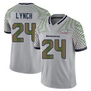 Mens or Youths Choose Marshawn Lynch Super Bowl LX Stitched Jersey Vapor Grey